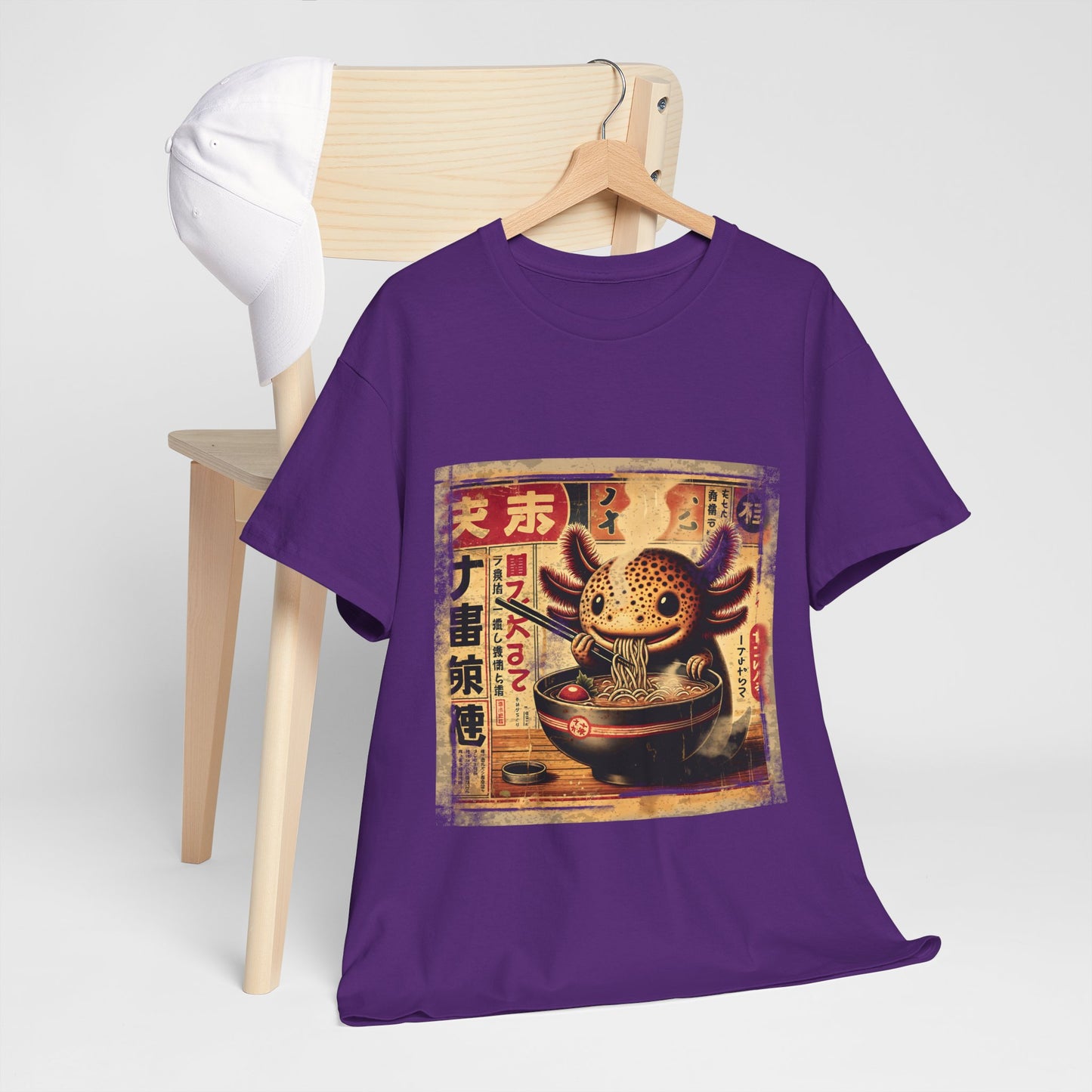 Japoński aksolotl i ramen - anime retro vintage
