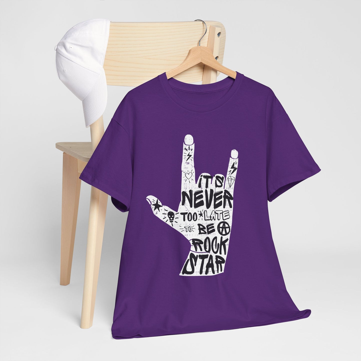 It’s Never Too Late to Be a Rock Star - rockowy napis