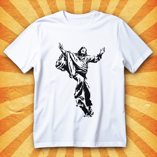 Jezus na deskorolce - streetwearowy nadruk