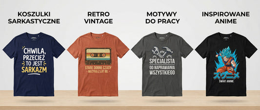 Jak wybrać kategorię: sarkazm, retro vintage, zawodowe, anime?