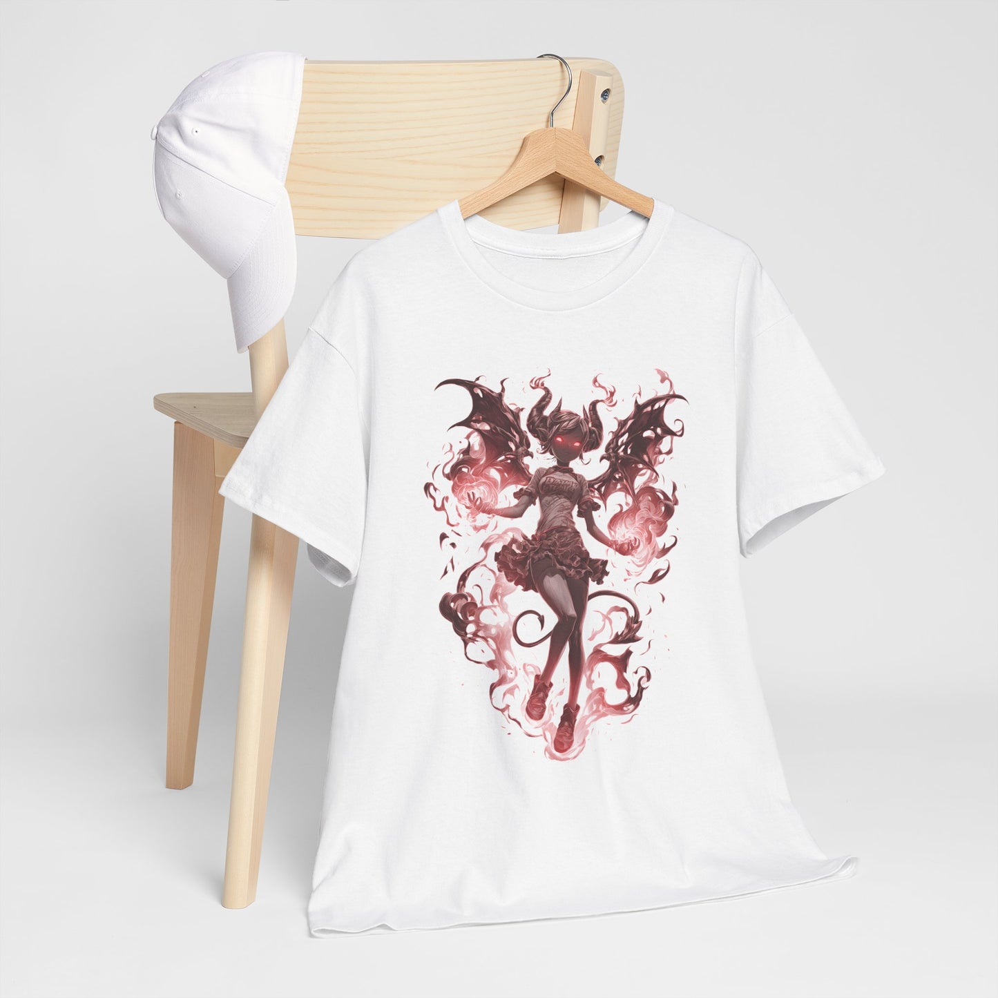 Różowy Demon - anime girl w płomieniach