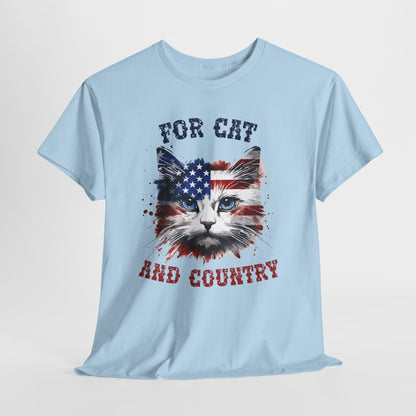 For Cat and Country - patriotyczny kot z amerykańską flagą