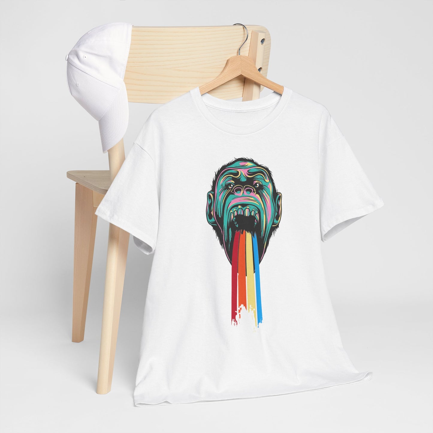 Małpie "rzygam tęczą" - neonowy pop art