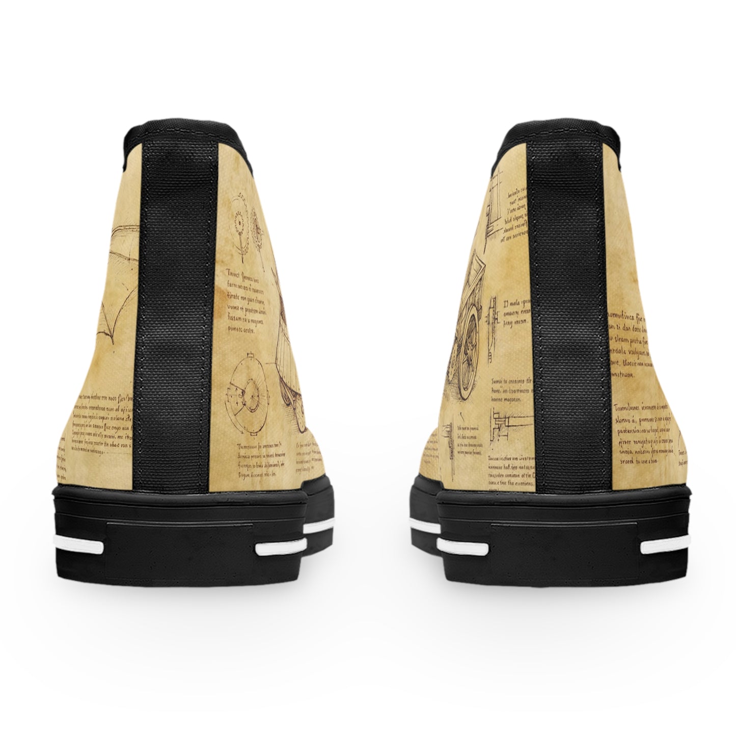 Damskie trampki high top Da Vinci Sketch – vintage pergamin