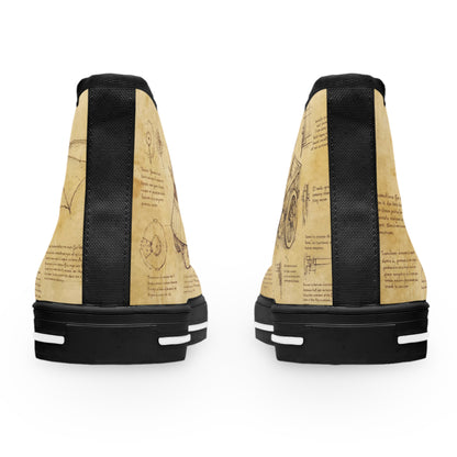 Damskie trampki high top Da Vinci Sketch – vintage pergamin