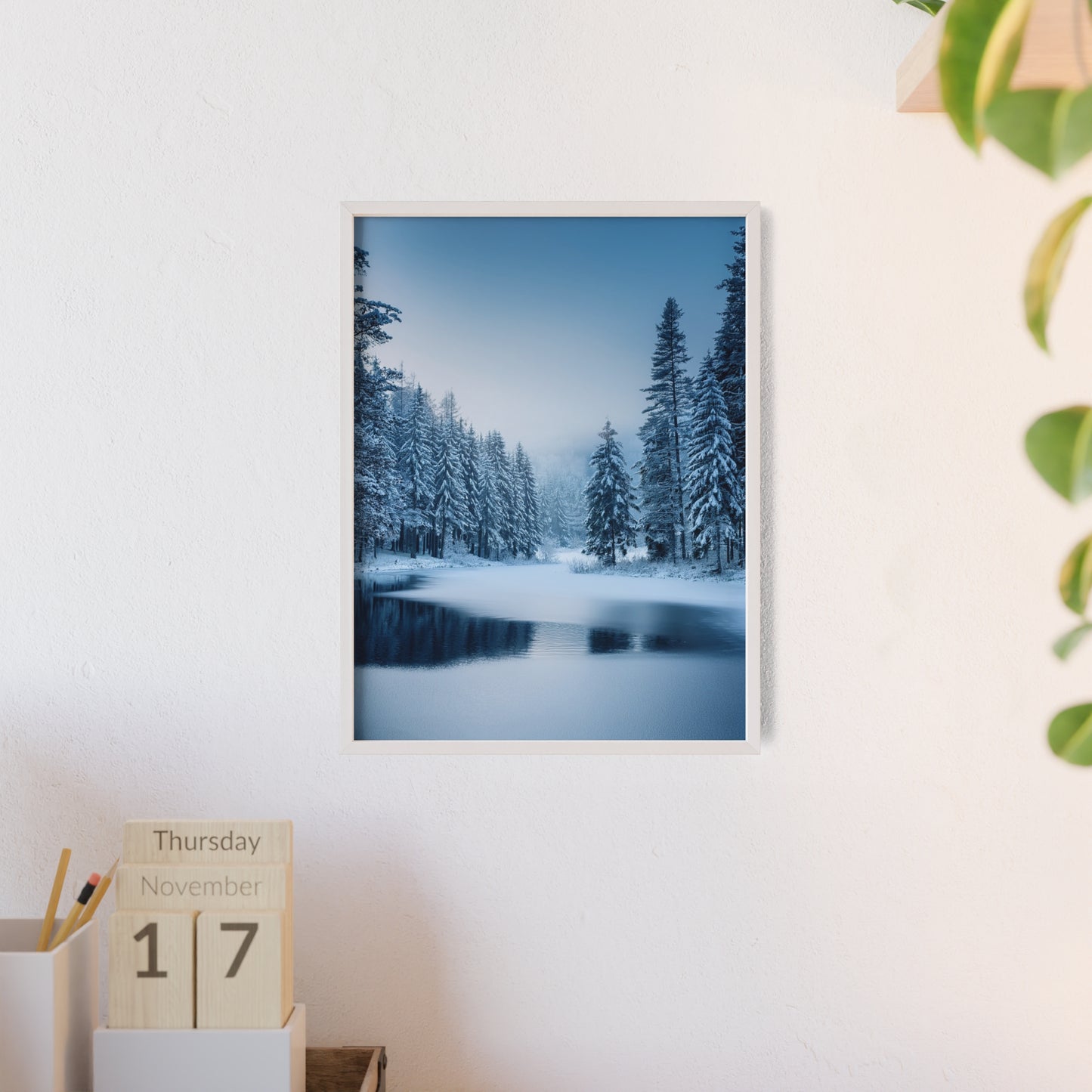 Nordic Winter Forest – Zimowy Las i Zamarznięte Jezioro