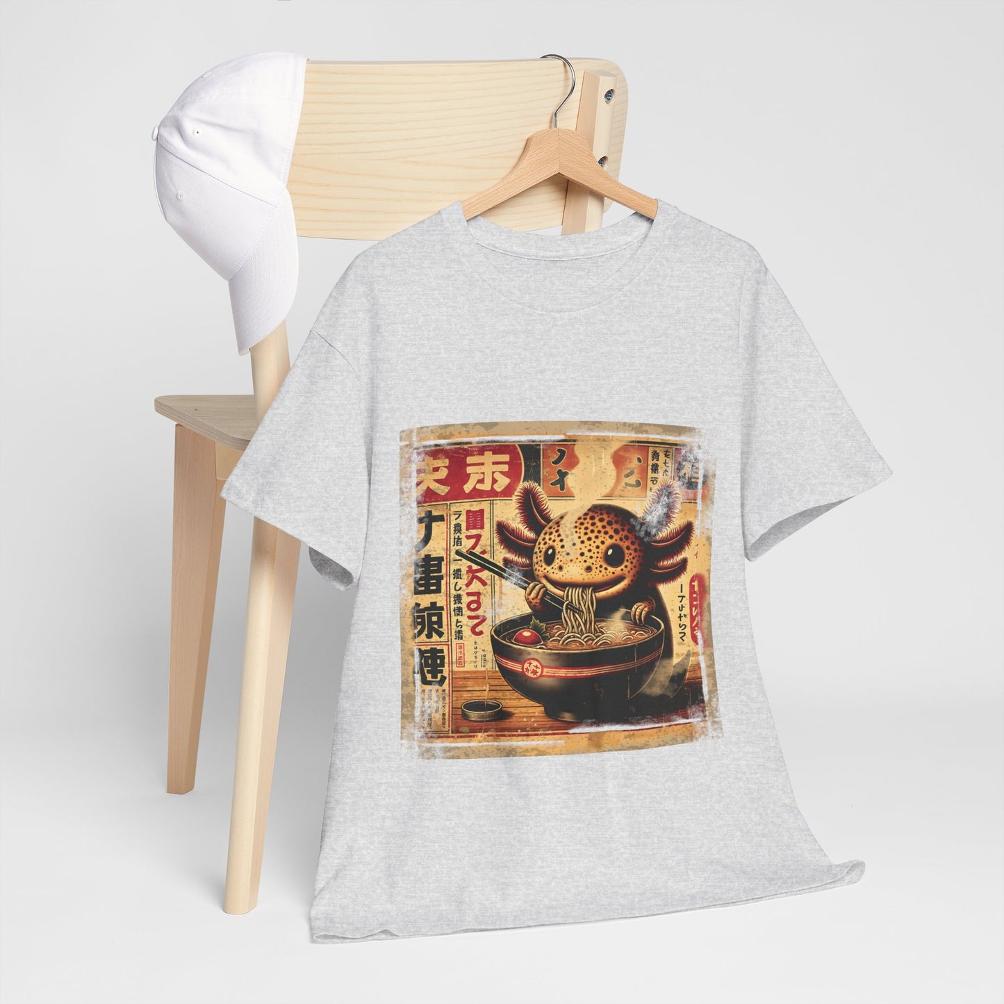 Japoński aksolotl i ramen - anime retro vintage
