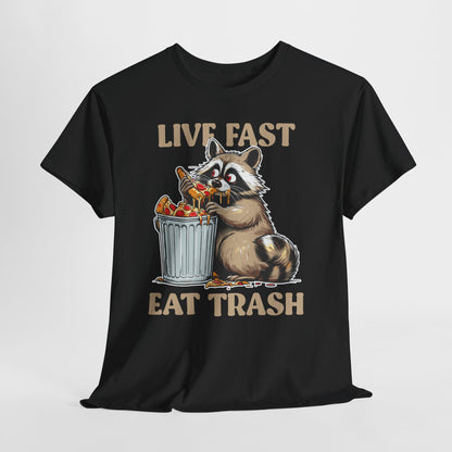Live Fast Eat Trash - szop pracz z pizzą
