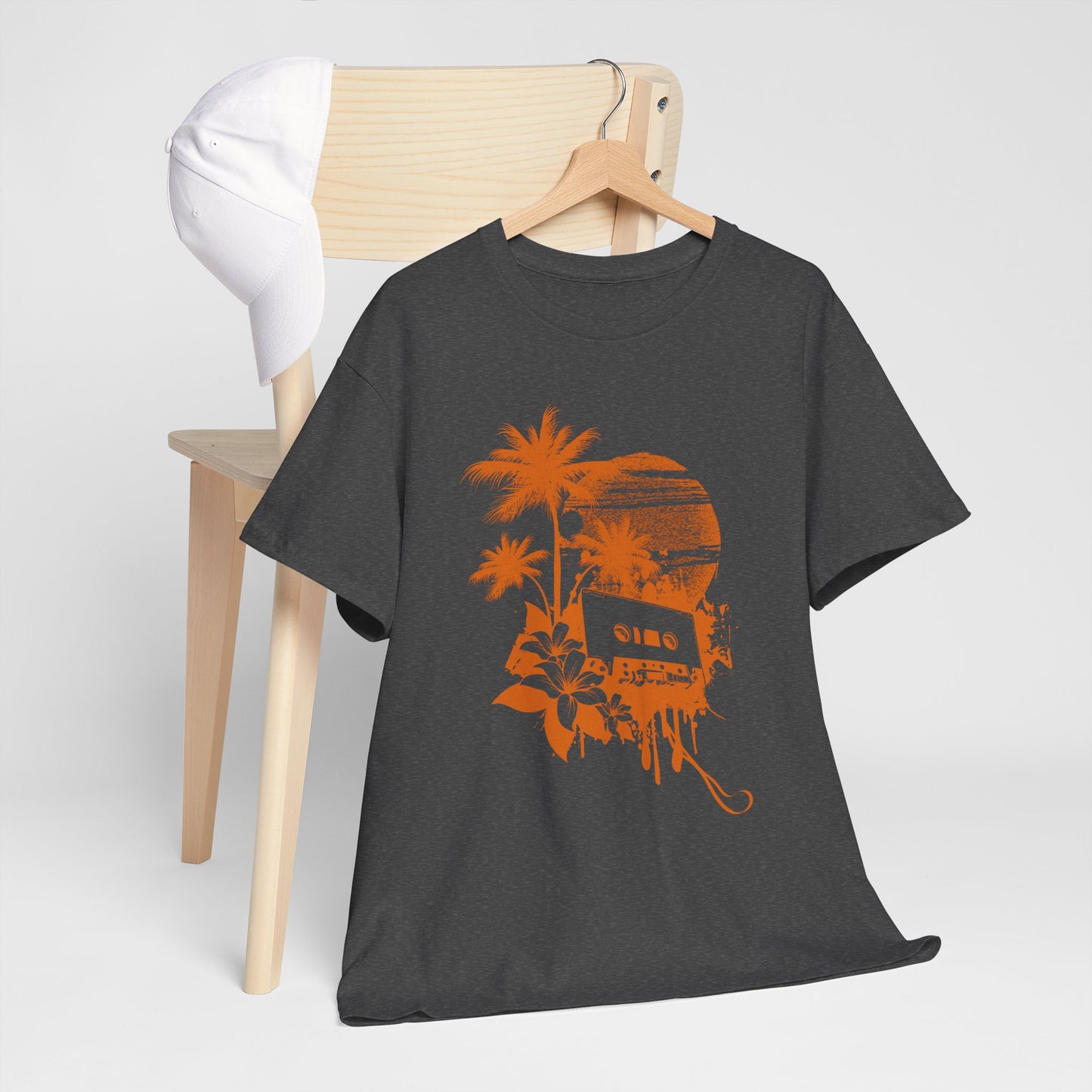 Retro zachód słońca pod palmami - Vintage Beach Vibes
