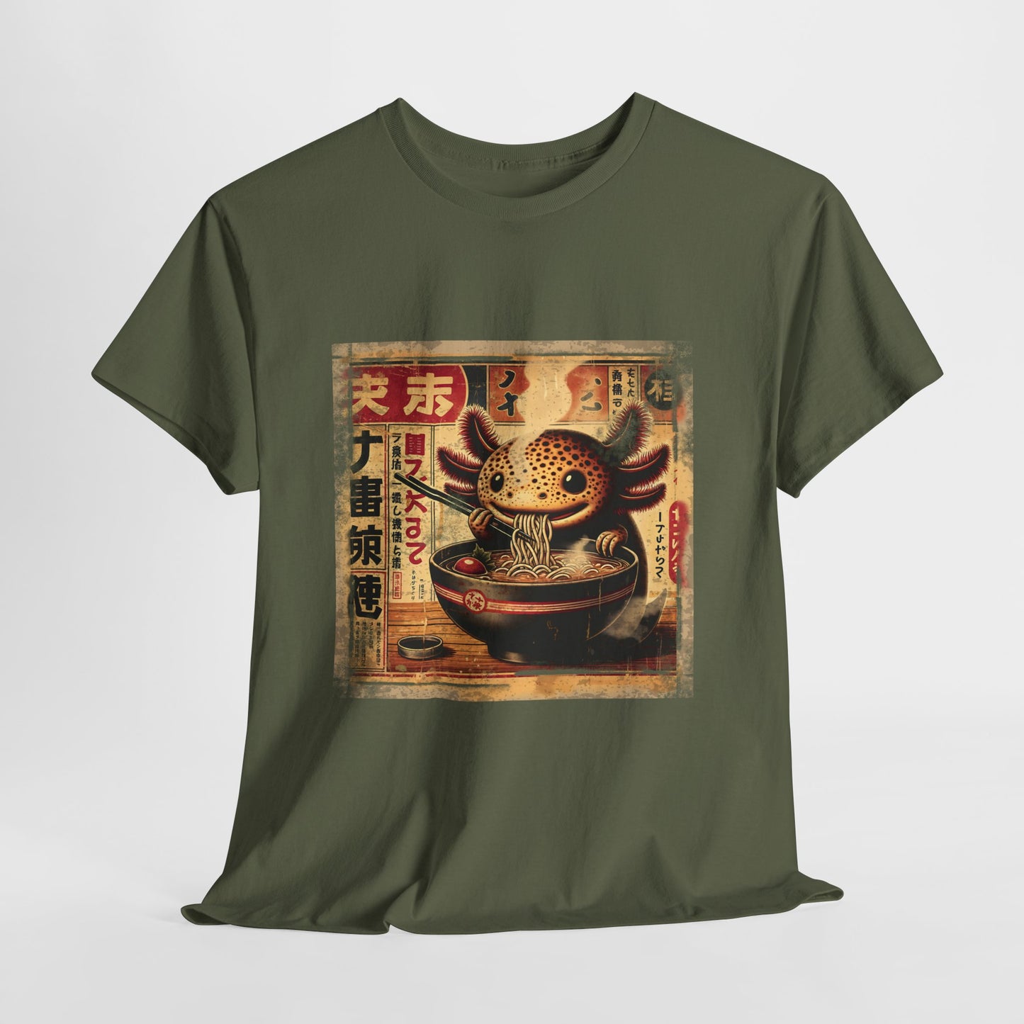 Japoński aksolotl i ramen - anime retro vintage