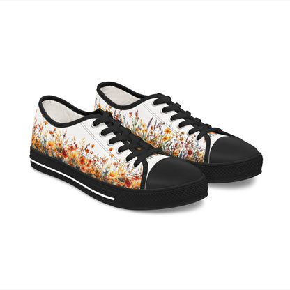 Jesienne kwiaty - damskie niskie trampki