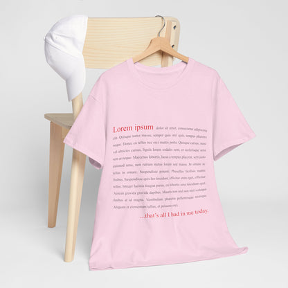 Lorem Ipsum... that's all I had in me today