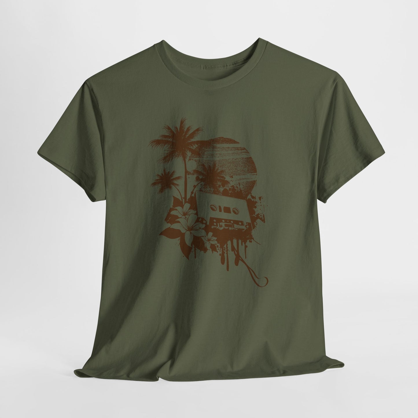 Retro zachód słońca pod palmami - Vintage Beach Vibes