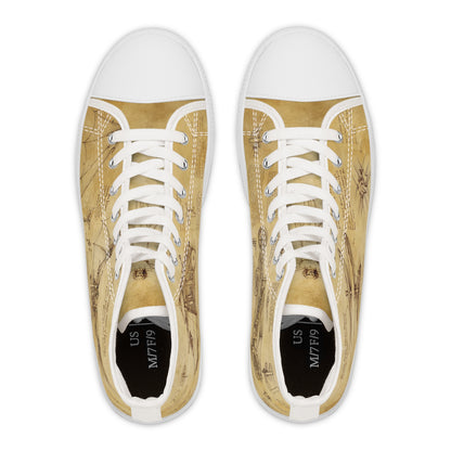 Damskie trampki high top Da Vinci Sketch – vintage pergamin