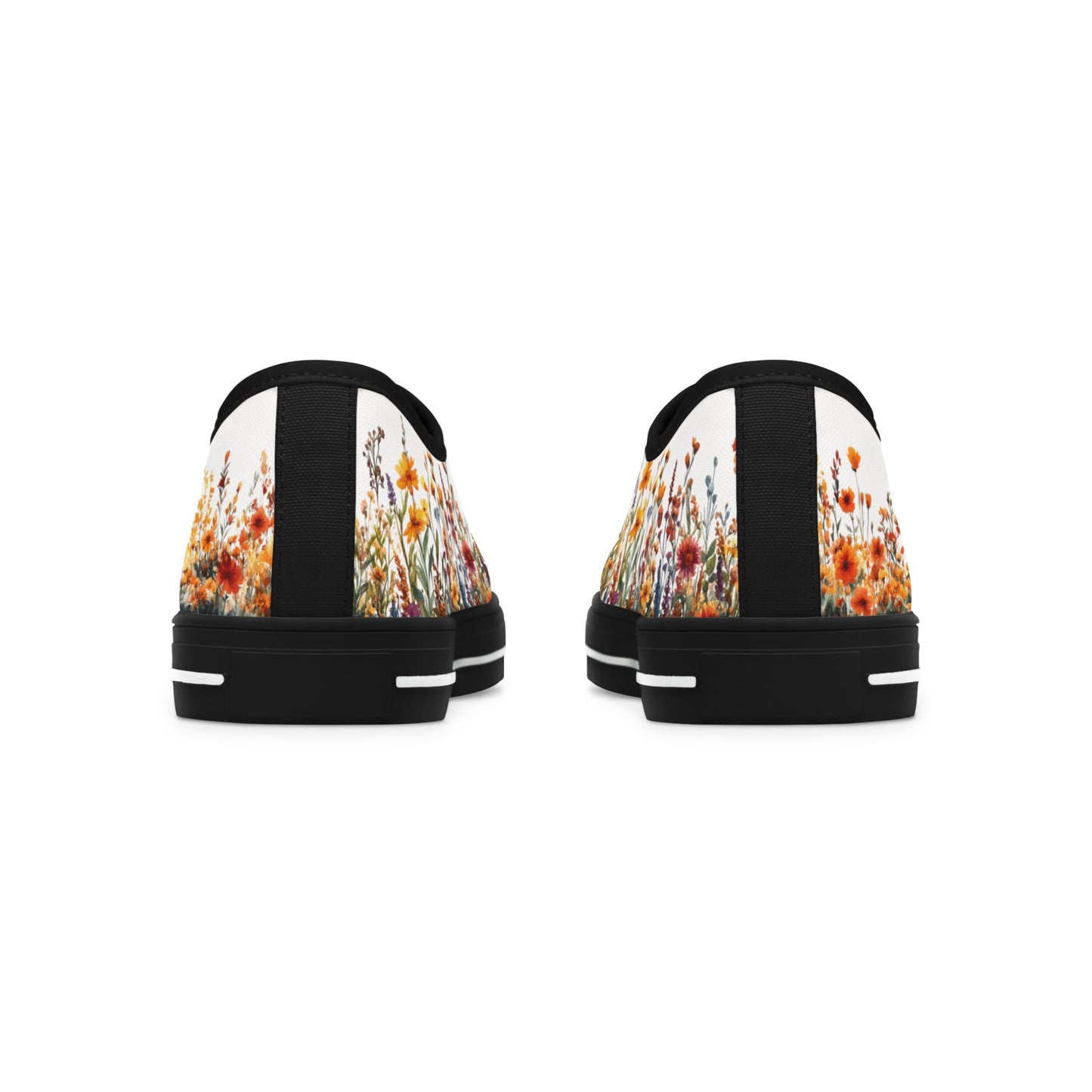 Jesienne kwiaty - damskie niskie trampki