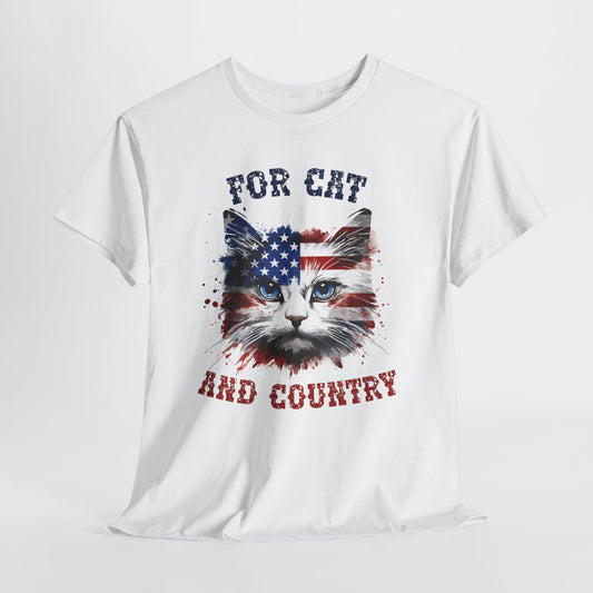 For Cat and Country - patriotyczny kot z amerykańską flagą