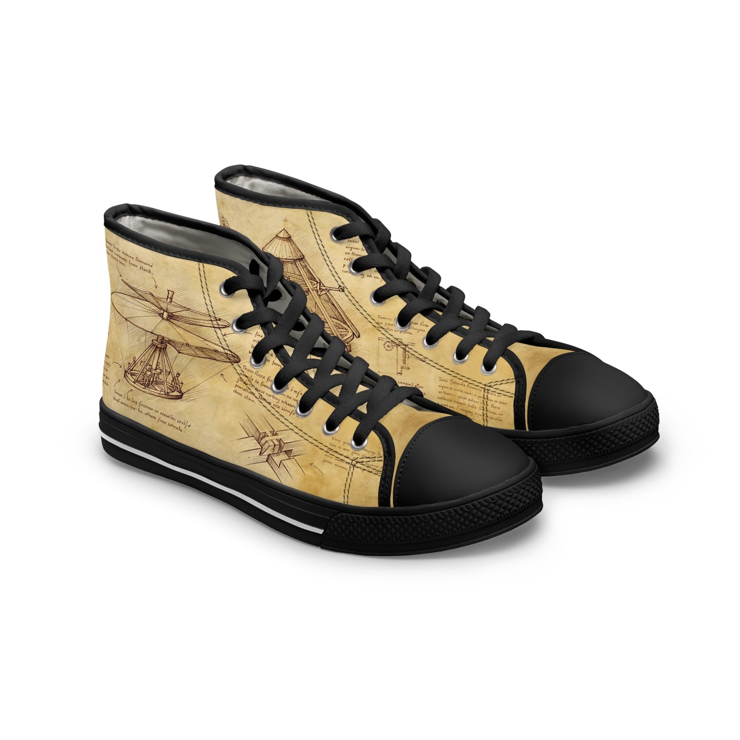 Damskie trampki high top Da Vinci Sketch – vintage pergamin