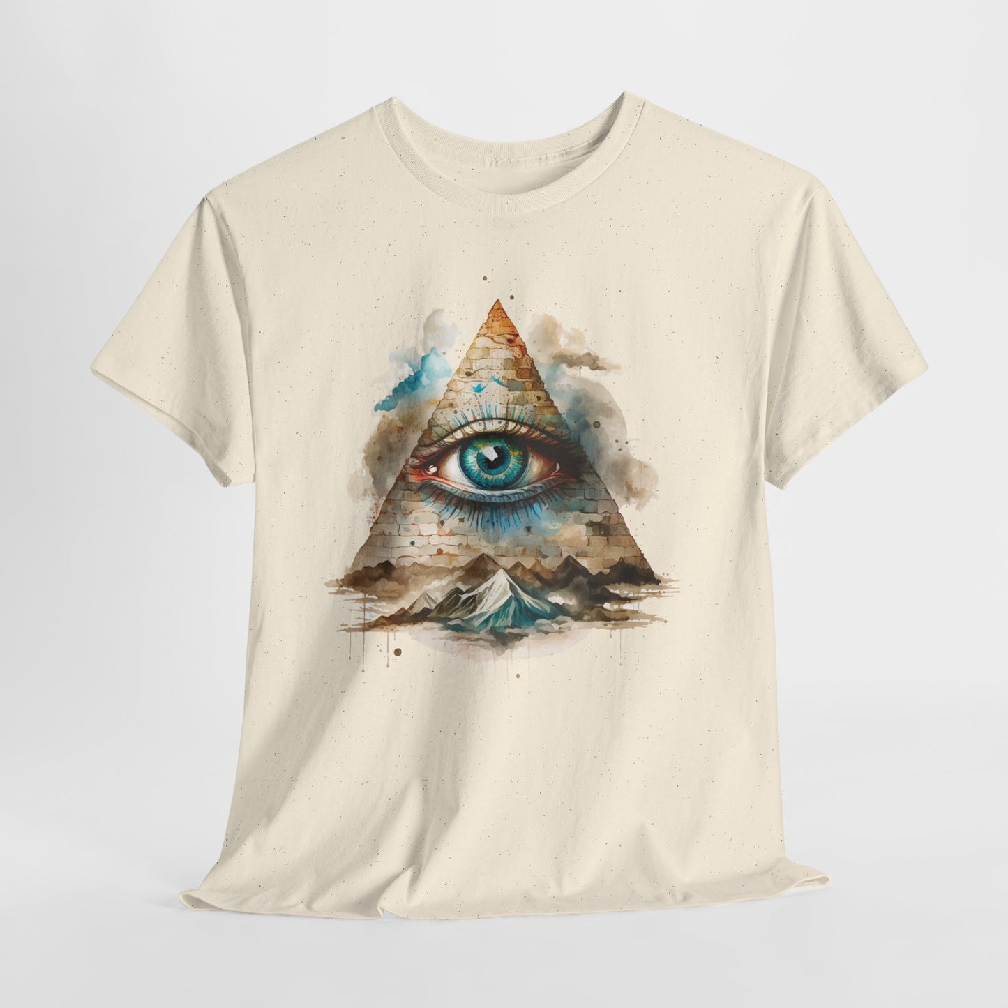 Wszystko widzące oko „Illuminati” – oko w piramidzie w akwarelowym stylu