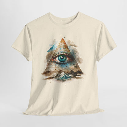 Wszystko widzące oko „Illuminati” – oko w piramidzie w akwarelowym stylu