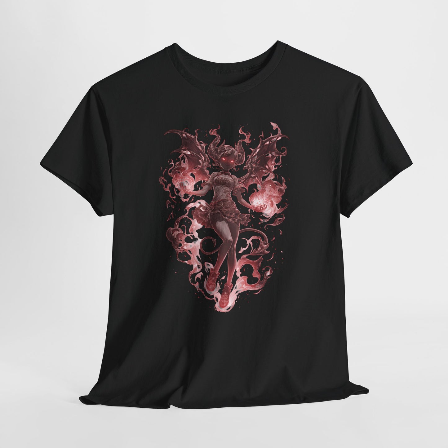 Różowy Demon - anime girl w płomieniach