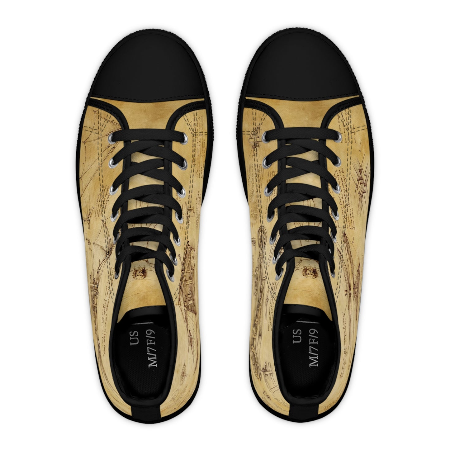 Damskie trampki high top Da Vinci Sketch – vintage pergamin