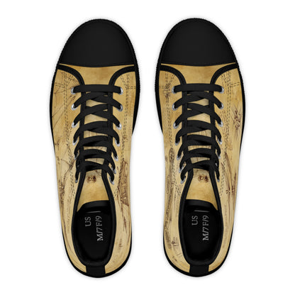 Damskie trampki high top Da Vinci Sketch – vintage pergamin