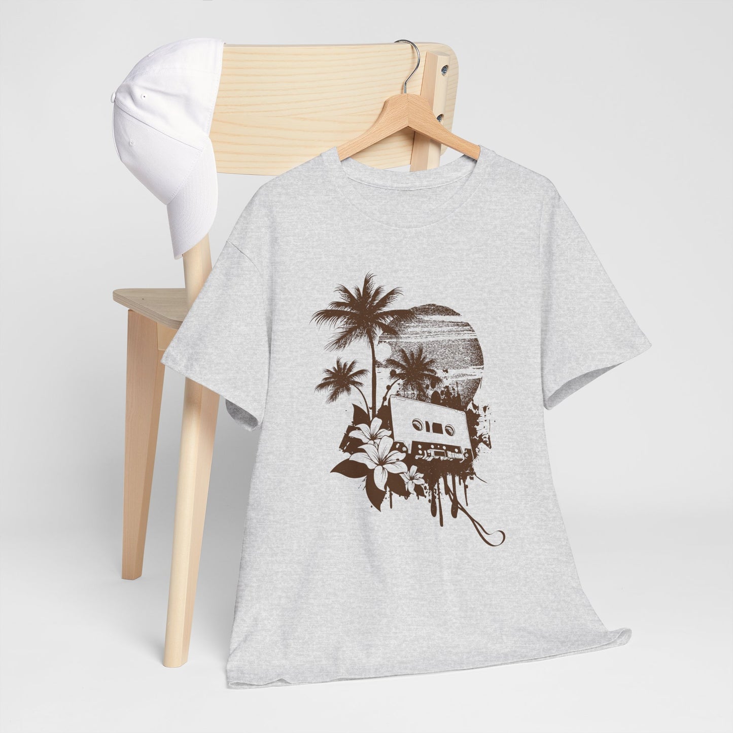 Retro zachód słońca pod palmami - Vintage Beach Vibes