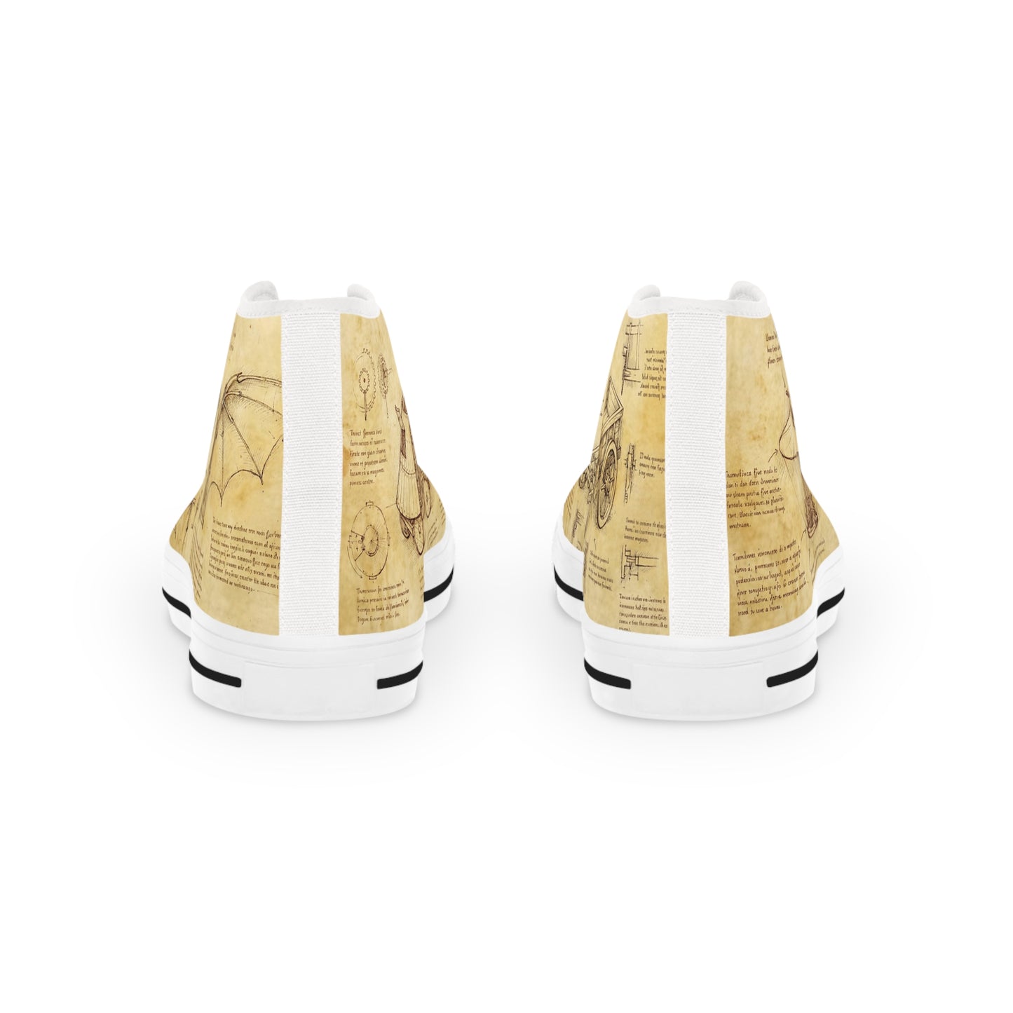 Męskie trampki high top Da Vinci Sketch – vintage blueprint