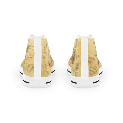 Męskie trampki high top Da Vinci Sketch – vintage blueprint