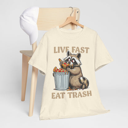 Live Fast Eat Trash - szop pracz z pizzą