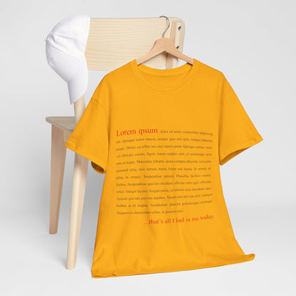 Lorem Ipsum... that's all I had in me today