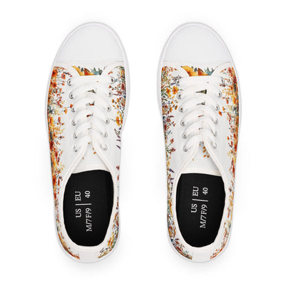 Jesienne kwiaty - damskie niskie trampki