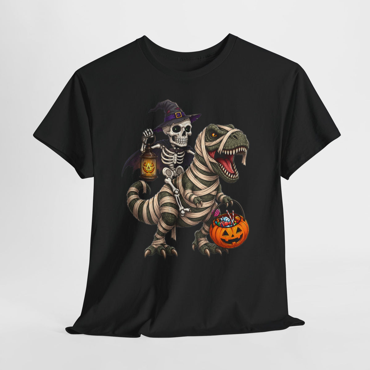 Dino-Mumia na Halloween - kościotrup rusza po cukierki