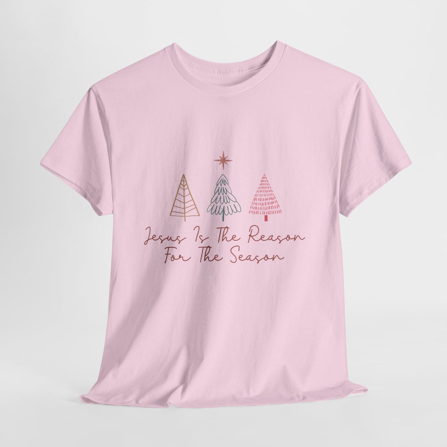 Jesus Is the Reason Shirt - Christian Christmas Tee with Nativity Star & Trees, Faith-Based Holiday T-Shirt, Religious Gift for Men Women