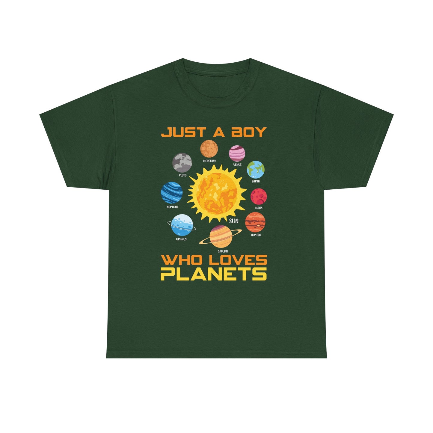 Just A Boy Who Loves Planets Shirt - Cute Solar System Graphic Tee for Space Lovers, Astronomy Kids & Science Fans