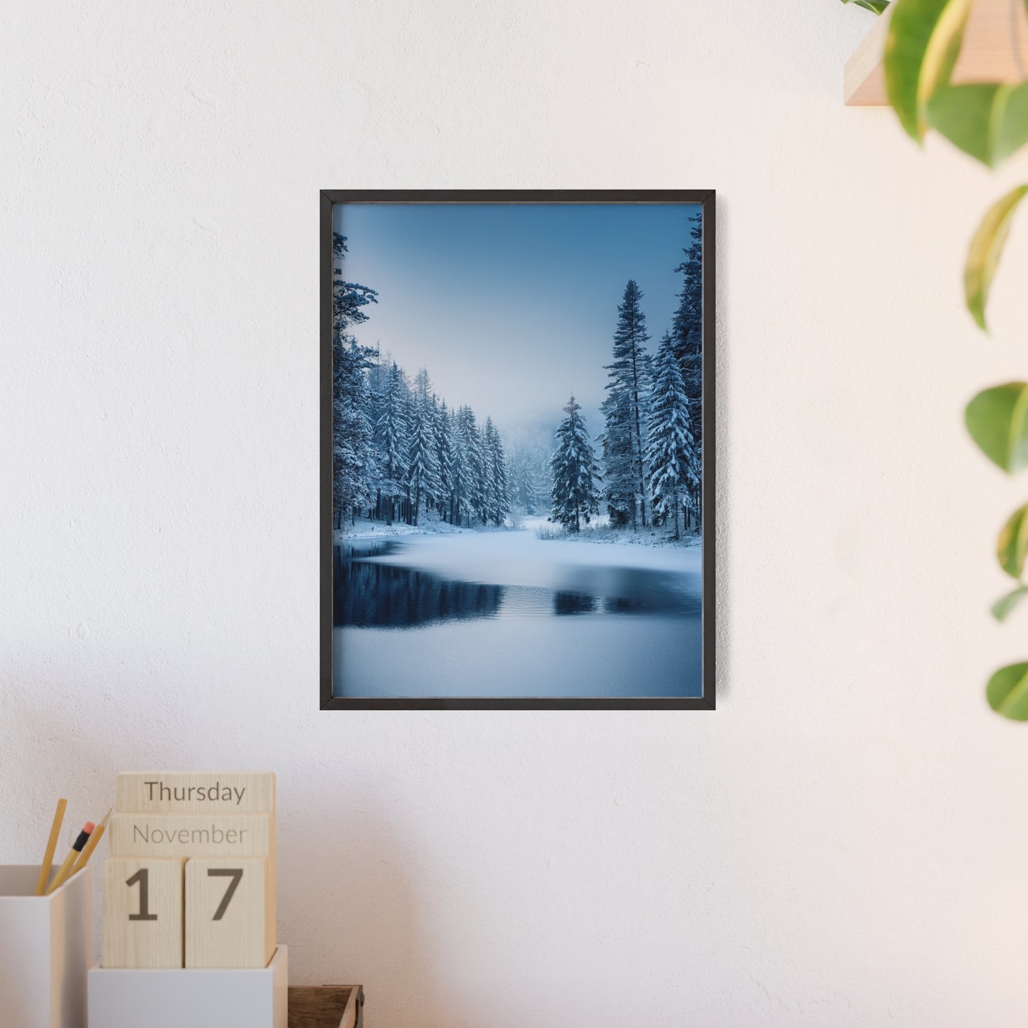 Nordic Winter Forest – Zimowy Las i Zamarznięte Jezioro