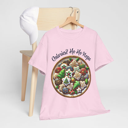Calories? Ho Ho Nope Shirt - Funny Christmas Cookie Plate Tee, Holiday Baking Graphic T-Shirt, Festive Foodie Gift for Men & Women