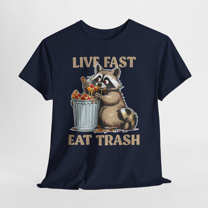 Live Fast Eat Trash - szop pracz z pizzą