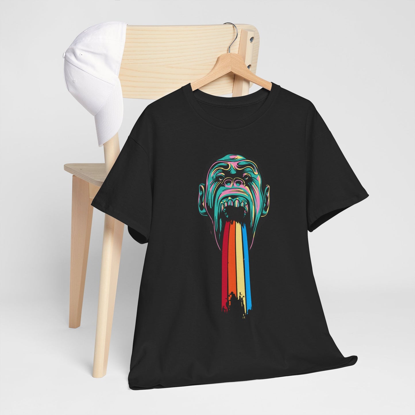 Małpie "rzygam tęczą" - neonowy pop art