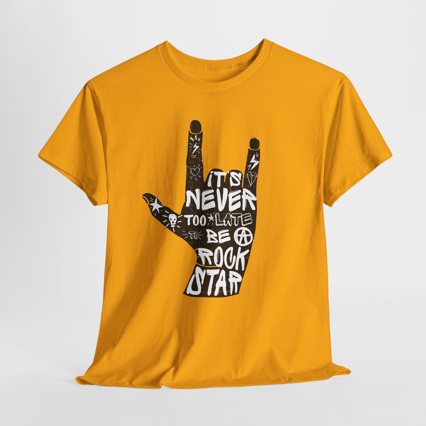 It’s Never Too Late to Be a Rock Star - rockowy napis