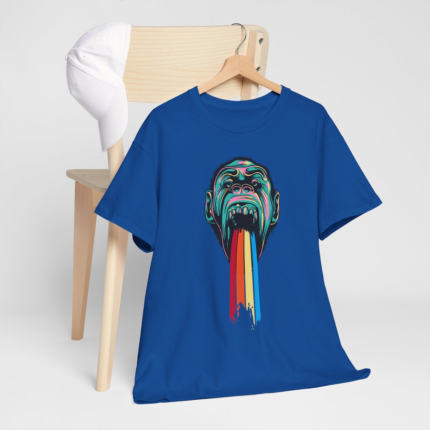 Małpie "rzygam tęczą" - neonowy pop art