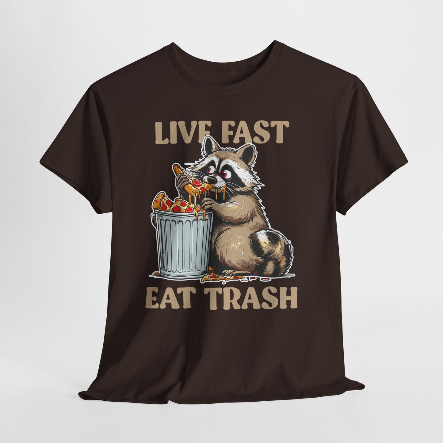 Live Fast Eat Trash - szop pracz z pizzą