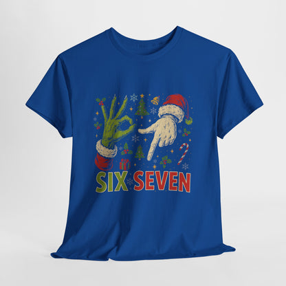 67 Christmas Shirt - Funny Six Seven Meme Tee, Grinch Style Hand Sign Holiday T-Shirt, Naughty Xmas Humor Gift for Men & Women