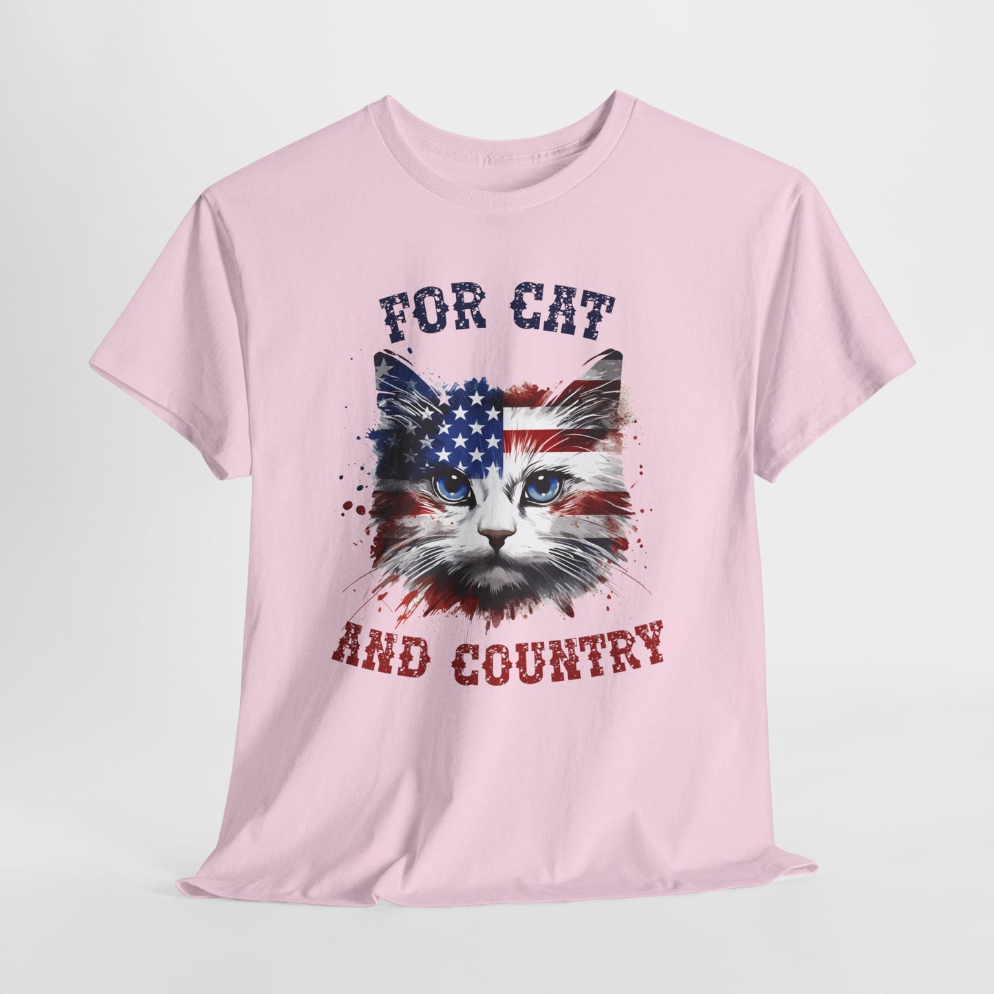 For Cat and Country - patriotyczny kot z amerykańską flagą