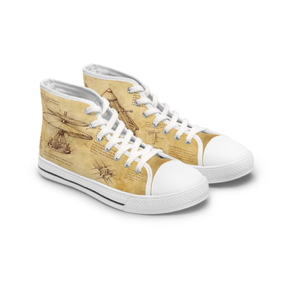 Damskie trampki high top Da Vinci Sketch – vintage pergamin