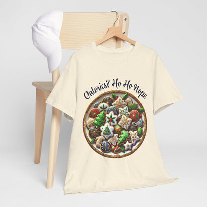 Calories? Ho Ho Nope Shirt - Funny Christmas Cookie Plate Tee, Holiday Baking Graphic T-Shirt, Festive Foodie Gift for Men & Women
