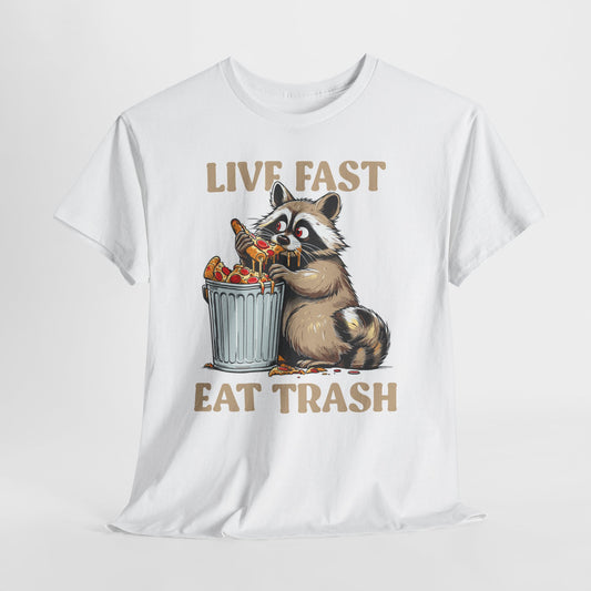 Live Fast Eat Trash - szop pracz z pizzą