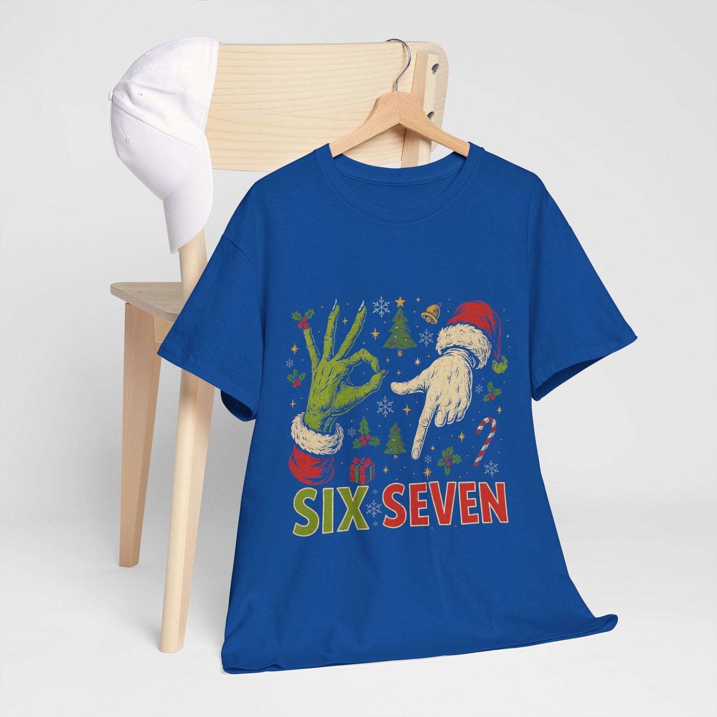 67 Christmas Shirt - Funny Six Seven Meme Tee, Grinch Style Hand Sign Holiday T-Shirt, Naughty Xmas Humor Gift for Men & Women