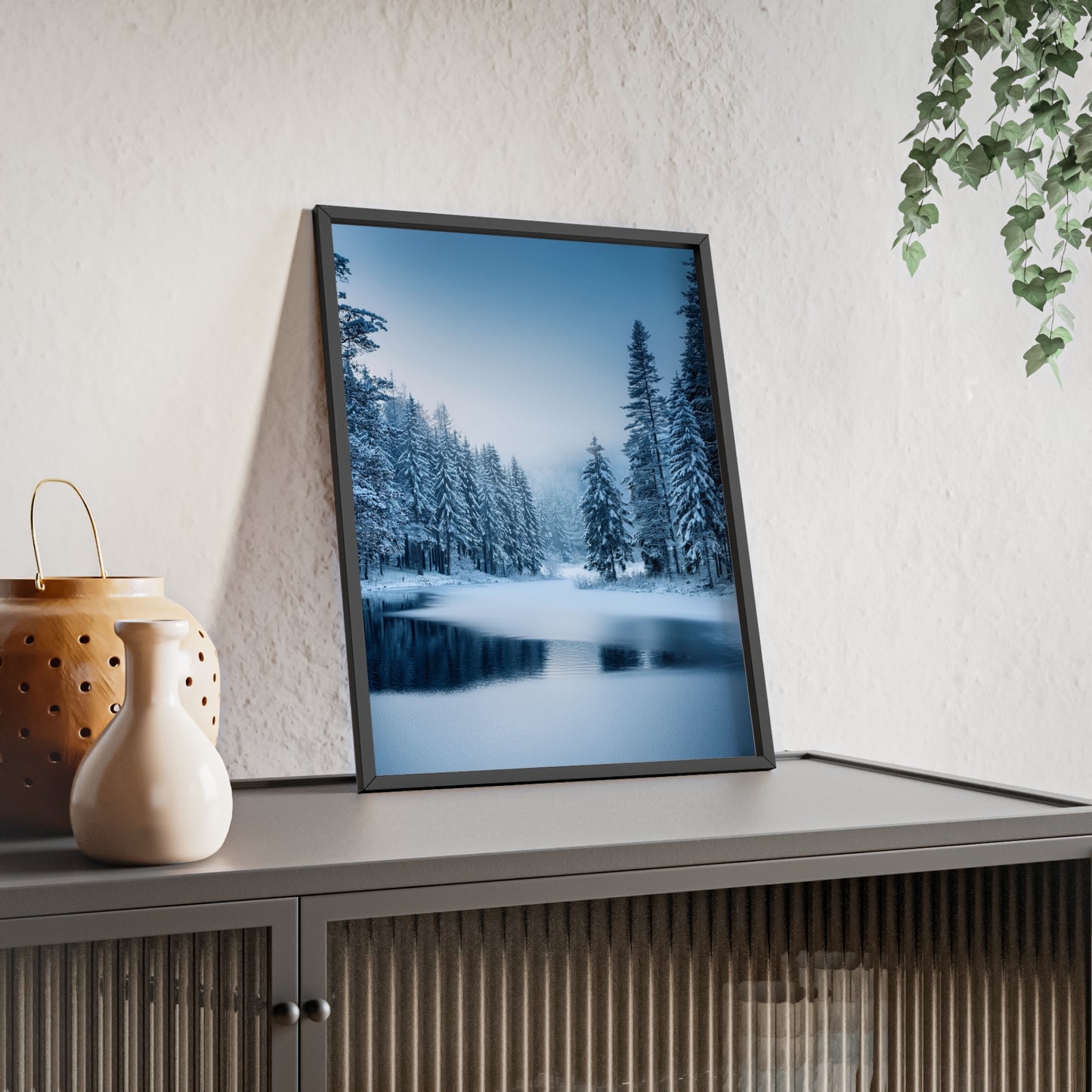 Nordic Winter Forest – Zimowy Las i Zamarznięte Jezioro