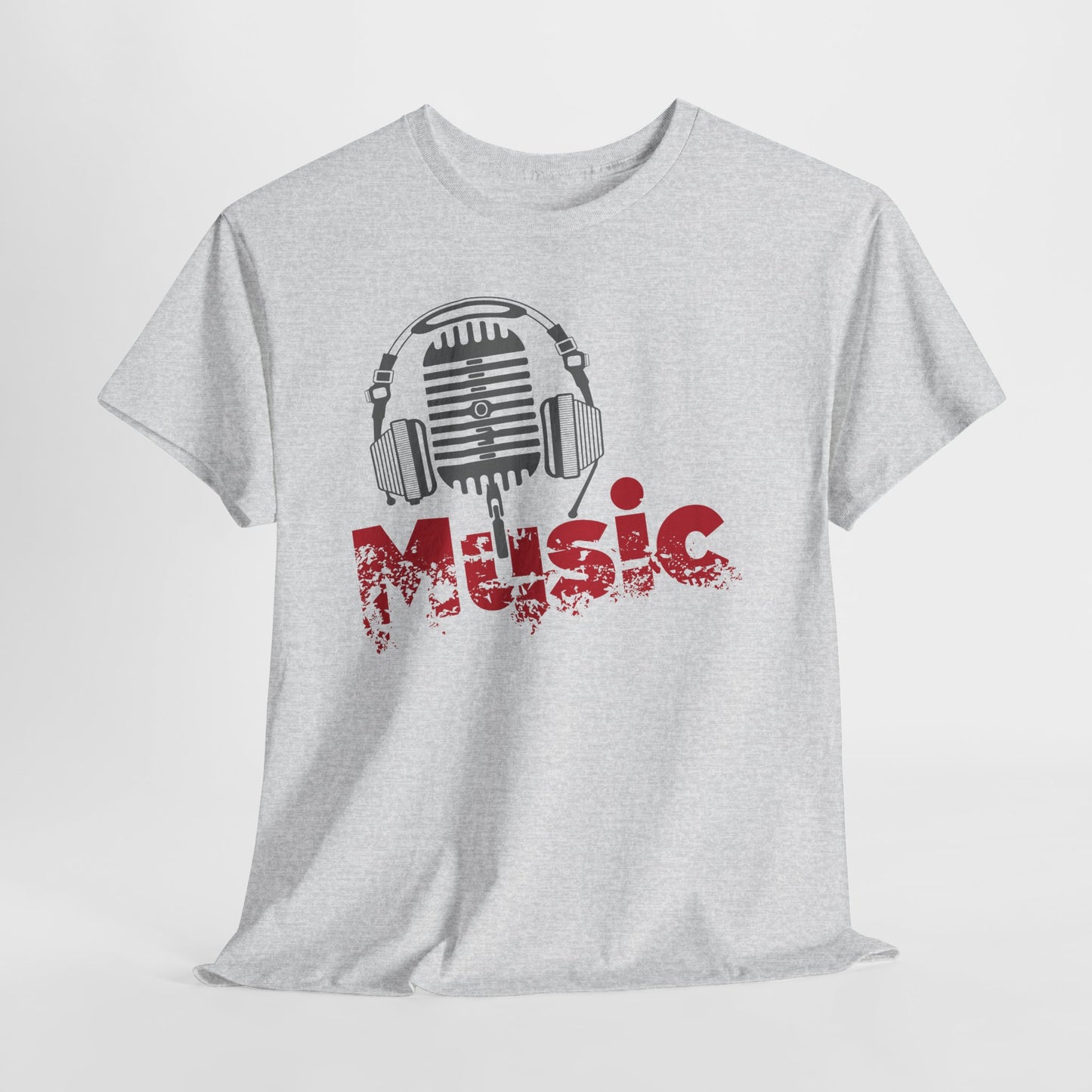 Music - koszulka z mikrofonem i słuchawkami retro